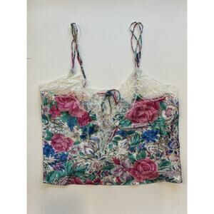 New Vintage Victoria's Secret Gold Label Cami Camisole Tank Top Floral Medium M